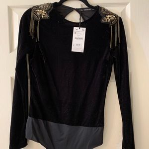 Zara Body Suit with Shoulder Decor